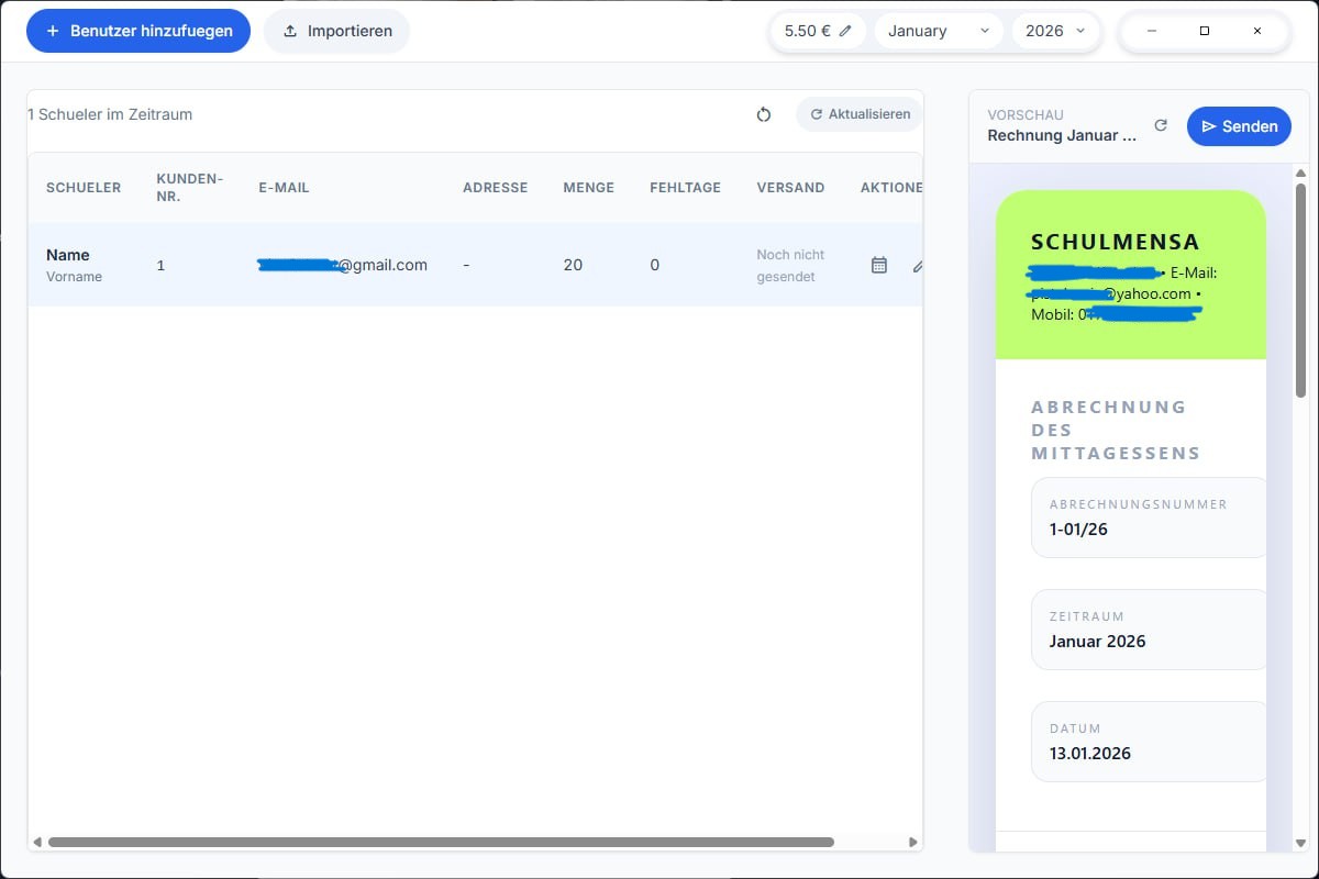 Schulmensa screenshot 1
